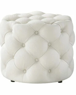 Inspired Home Darlenis Linen Ottoman Ottomans & Poufs