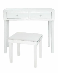 Inspired Home Milano Vanity Table & Stool Set Dressers & Armoires