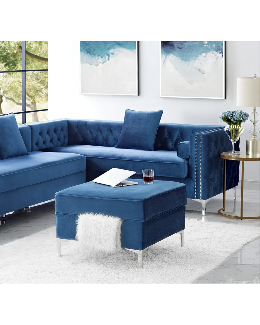 Inspired Home Alison Storage Ottoman Ottomans & Poufs - Image 2