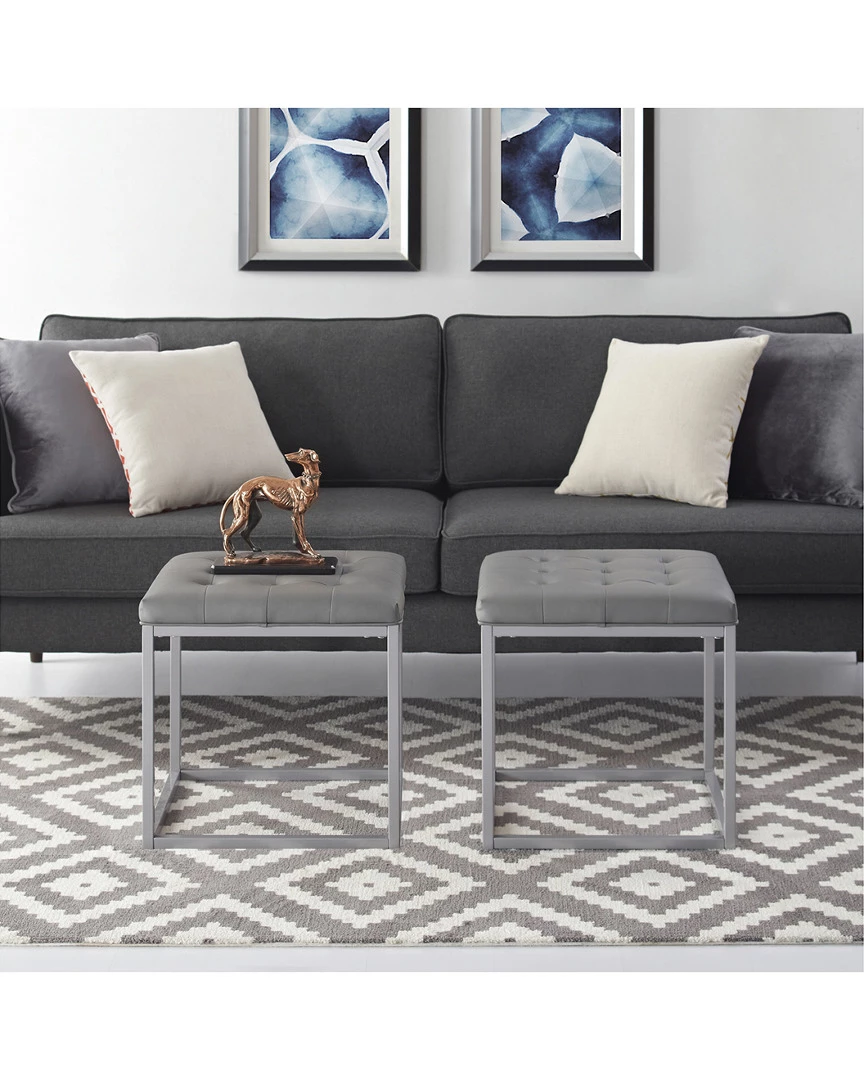 Inspired Home Logan Ottoman Ottomans & Poufs - Image 2