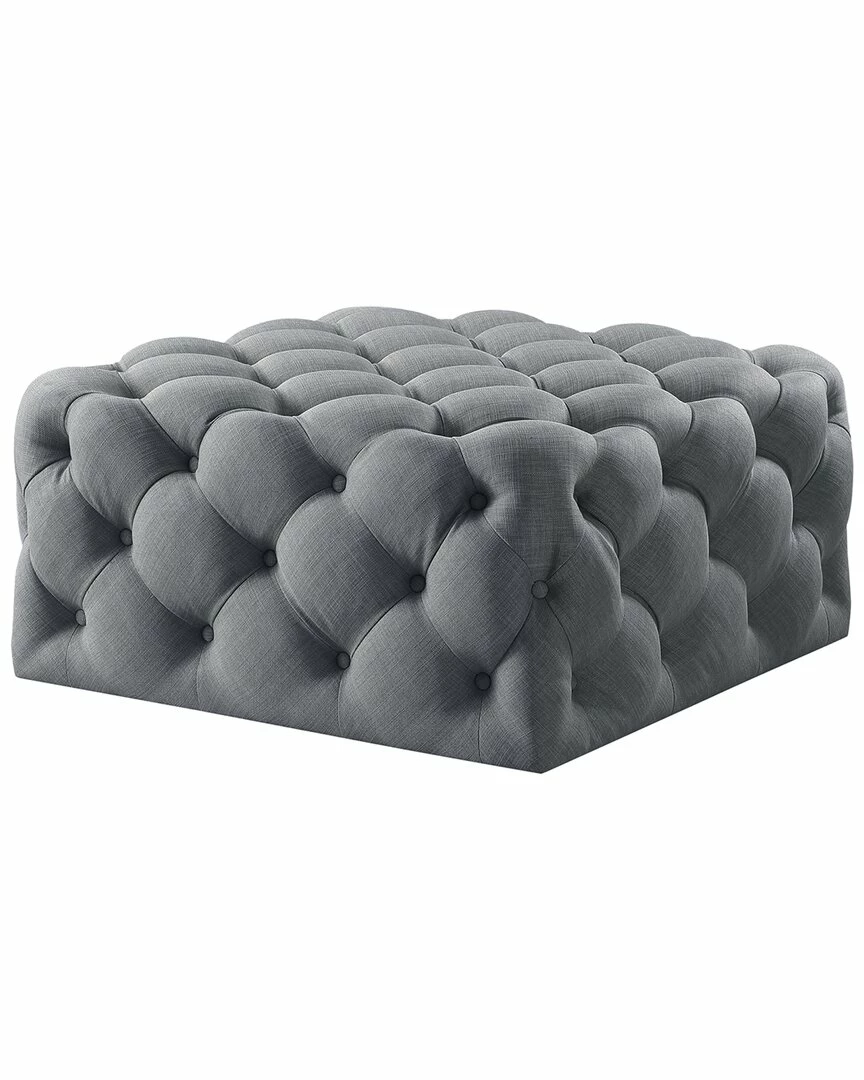 Inspired Home Mauricio Cocktail Ottoman Ottomans & Poufs Cream Linen - Image 12
