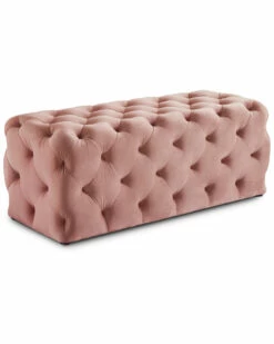 Inspired Home Blush Pink Velvet Bench Accent Chairs