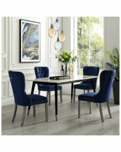 Inspired Home Set Of 2 Rory Velvet Dining Chairs Dining Chairs & Stools