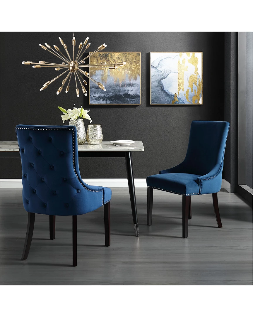 Inspired Home Set Of 2 Ruben Velvet Dining Chairs Dining Chairs & Stools - Image 2