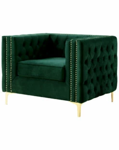Inspired Home Alison Velvet Club Chair Accent Chairs