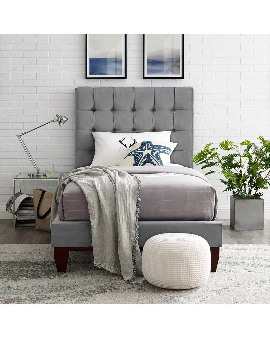 Inspired Home Fabrizio Velvet Platform Bed Beds & Headboards - Image 2