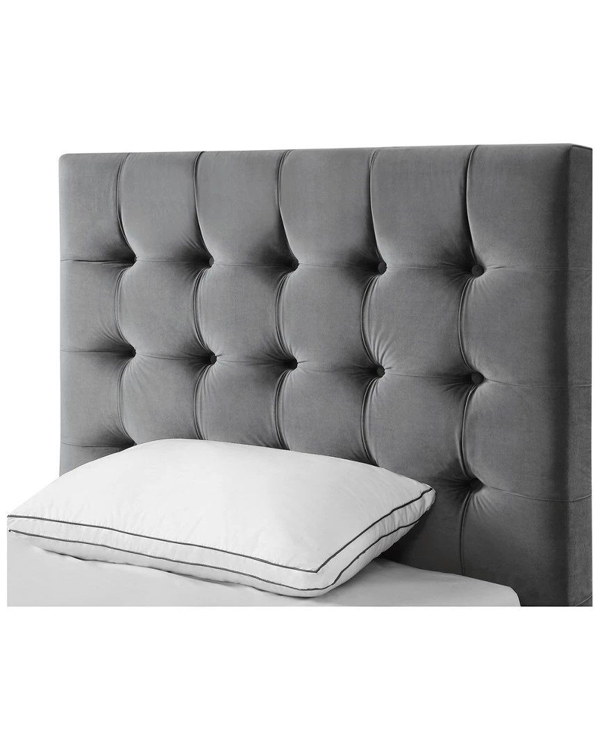 Inspired Home Fabrizio Velvet Platform Bed Beds & Headboards - Image 4
