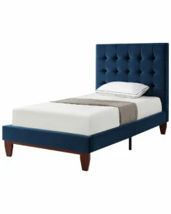 Inspired Home Fabrizio Velvet Platform Bed Beds & Headboards