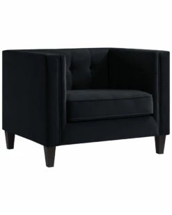 Inspired Home Pax Velvet Club Chair Accent Chairs