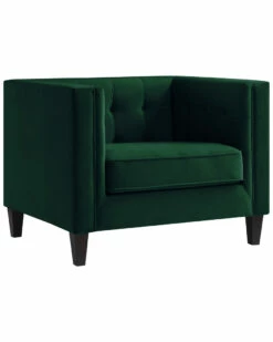 Inspired Home Pax Velvet Club Chair Accent Chairs