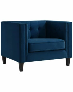 Inspired Home Pax Velvet Club Chair Accent Chairs