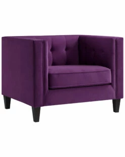 Inspired Home Pax Velvet Club Chair Accent Chairs