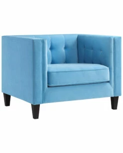 Inspired Home Pax Velvet Club Chair Accent Chairs
