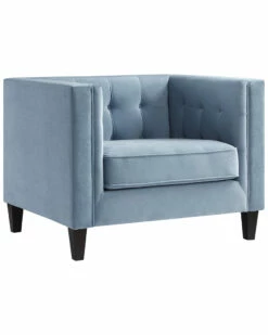Inspired Home Pax Velvet Club Chair Accent Chairs