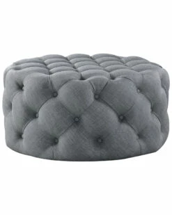 Inspired Home Desiree Linen Cocktail Ottoman Ottomans & Poufs