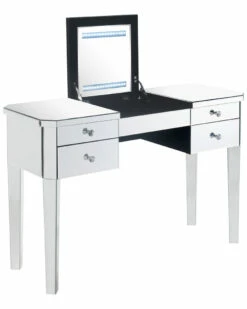 Inspired Home Demetria Mirrored Flip Top LED Vanity Table Dressers & Armoires