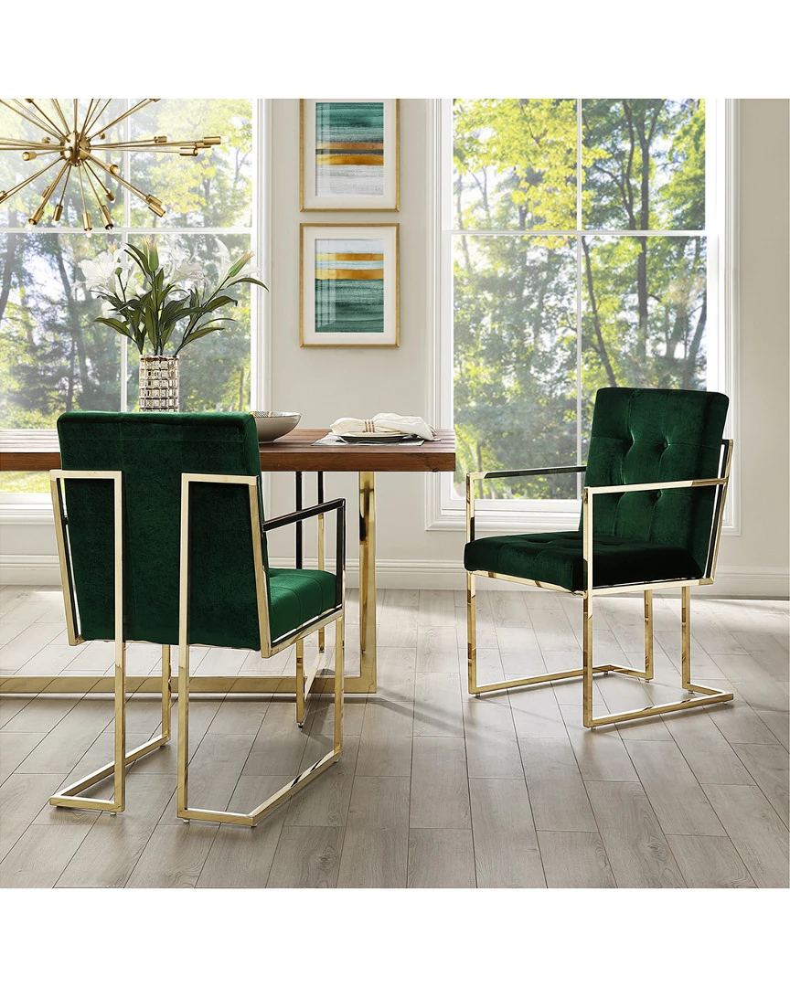 Set Of 2 Inspired Home Cecille Velvet Dining Chair Dining Chairs & Stools - Image 2