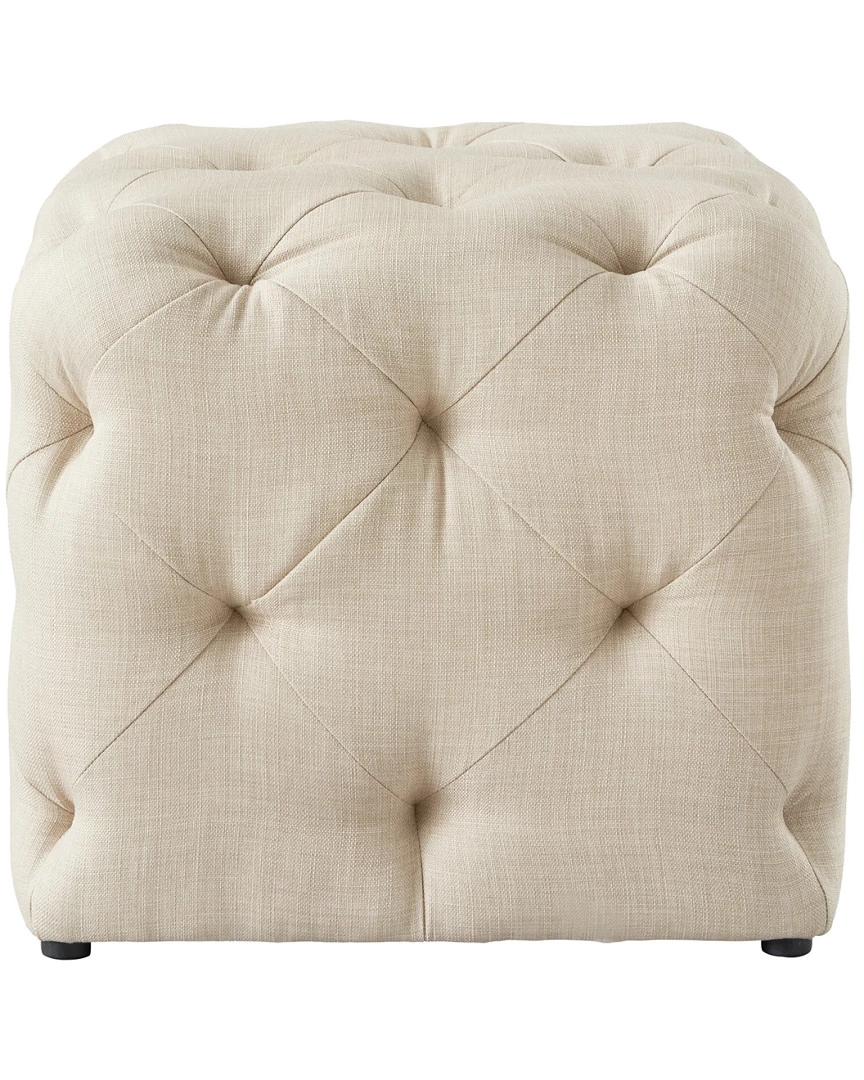 Inspired Home Beige Linen Ottoman Ottomans & Poufs - Image 3