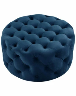 Inspired Home Desiree Velvet Cocktail Ottoman Ottomans & Poufs