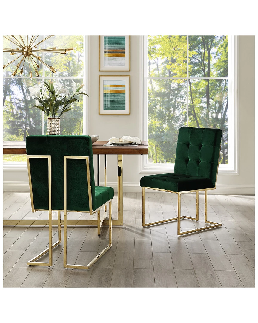 Set Of 2 Inspired Home Cecille Velvet Dining Chair Dining Chairs & Stools - Image 2
