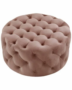 Inspired Home Desiree Velvet Cocktail Ottoman Ottomans & Poufs