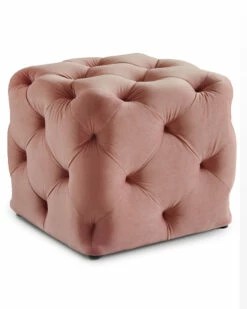 Inspired Home Blush Pink Velvet Ottoman Ottomans & Poufs