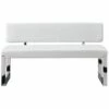 Inspired Home Lilyana Bench Upholstered White Leather Pu Accent Chairs