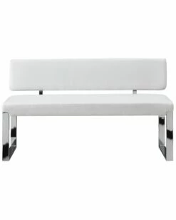 Inspired Home Lilyana Bench Upholstered White Leather Pu Accent Chairs