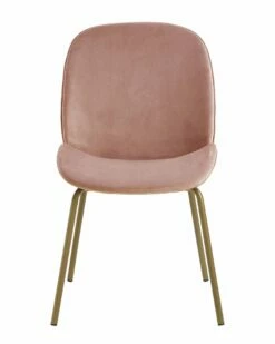 Inspired Home Kyson Dining Chair (Set Of 2) Armless Blush Velvet Dining Chairs & Stools