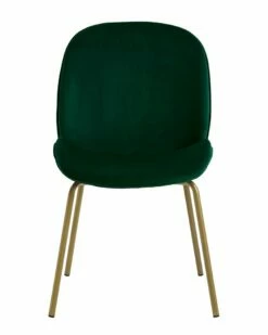 Inspired Home Kyson Dining Chair (Set Of 2) Armless Hunter Green Velvet Dining Chairs & Stools