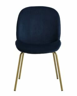 Inspired Home Kyson Dining Chair (Set Of 2) Armless Navy Velvet Dining Chairs & Stools