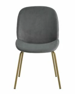Inspired Home Kyson Dining Chair (Set Of 2) Armless Grey Velvet Dining Chairs & Stools