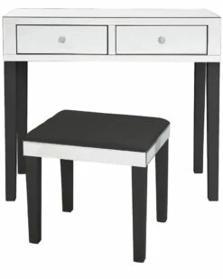 Inspired Home Milano Vanity Table & Stool Set Nightstands