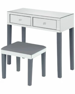 Inspired Home Milano Vanity Table & Stool Set Nightstands