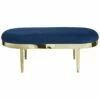 Inspired Home Demi Bench Upholstered Navy Velvet Accent Chairs