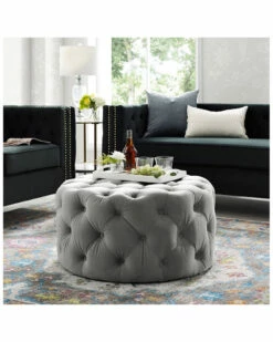 Inspired Home Desiree Velvet Cocktail Ottoman Ottomans & Poufs