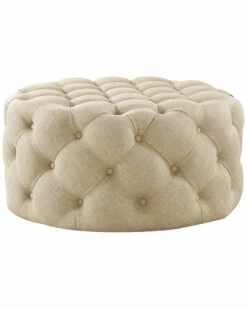 Inspired Home Desiree Linen Cocktail Ottoman Ottomans & Poufs